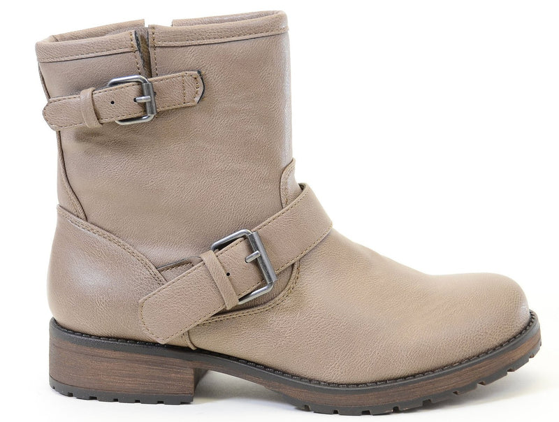 Motorcycle Harness Engineer Buckled Vegan Biker Lug Women's Boot