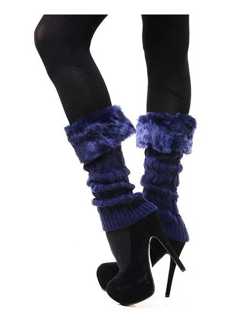  Fourever Funky Women's Faux Fur Raised Chain Link Sweater Leg Warmer