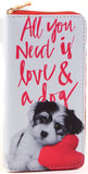 All You Need is Love & a Dog Cute Bi-Fold Vegan Leather Wallet