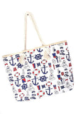 Nautical Anchor Red White Blue Over Sized Beach Tote Bag