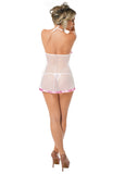 White Sheer Lace & Ribbon Chemise Babydoll Lingerie