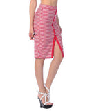 Rockabilly Retro Gingham Checkered High Waist Pin-up Pencil Skirt