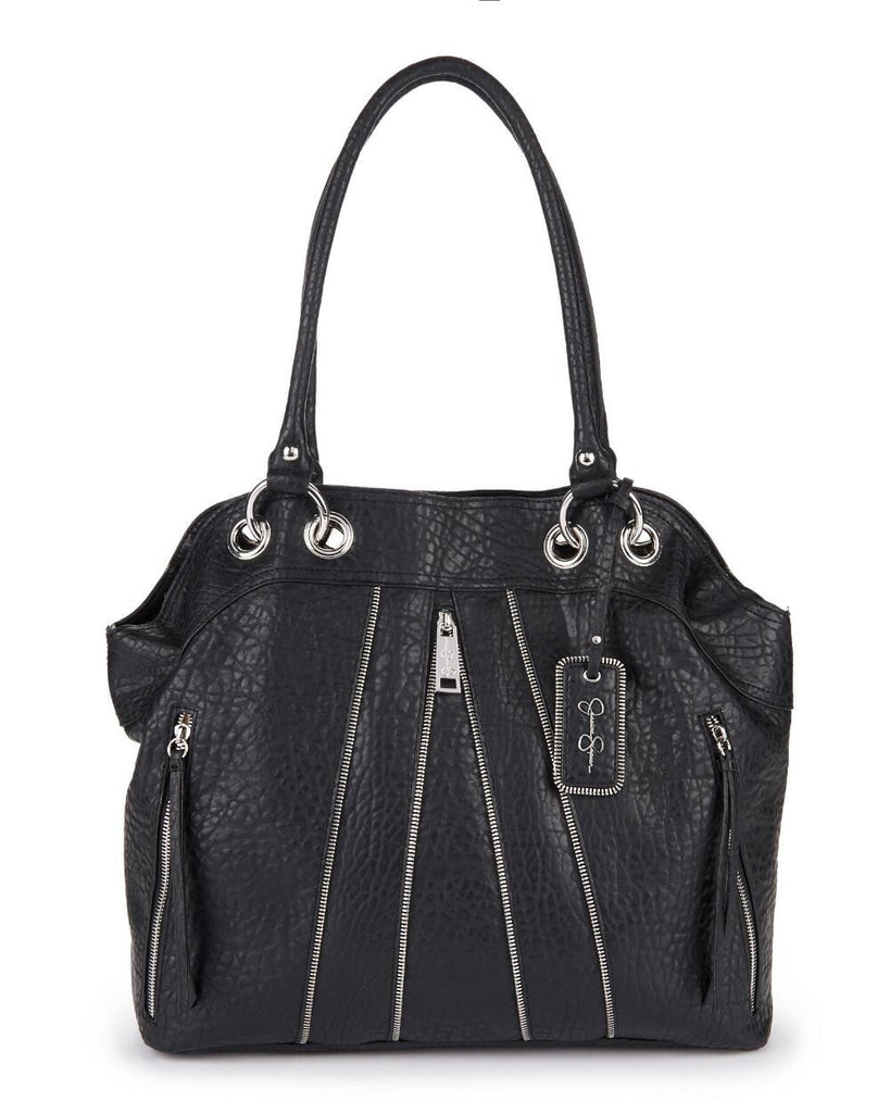 Jessica Simpson Black Faux Leather Purse Large Crossbody Handbag Dump Hobo  Chain | eBay
