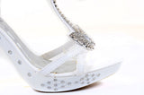  Butterfly Jeweled White Formal Wedding Bridal Heel Sandal