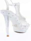  Butterfly Jeweled White Formal Wedding Bridal Heel Sandal