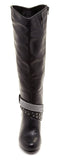 Leah Rocker Leatherette Studded Strap Knee Vegan Boot