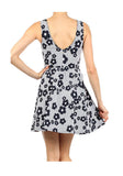 Polka Dot Floral Print Sleeveless A-line Fashion Mini Dress