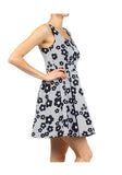 Polka Dot Floral Print Sleeveless A-line Fashion Mini Dress