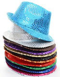 Hot Pink Bright Sparkly Sequins Party Fedora Hat