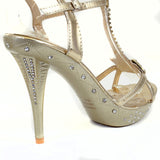  Butterfly Jeweled Gold Formal Wedding Bridal Heel Sandal