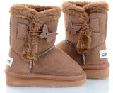  Butterfly Buttons Faux Sheepskin Fur Shearling INFANT Girls Boots