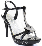  Butterfly Jeweled White Formal Wedding Bridal Heel Sandal