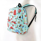 Colorful Garden Mushrooms Canvas School Backpack