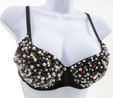 Black or White Pearl Mixed Beaded Belly Dance Fashion Bra