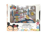 Disney Tsum Tsum 'Character' Teal Microfiber 3 Piece Twin Sheet Set