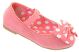 Girls Polka Dot Bows Single Strap Mary Jane Flats Kids