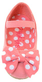 Girls Polka Dot Bows Single Strap Mary Jane Flats Kids