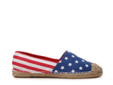 Flag Stars Stripes Women's Flat Slip on Espadrille Shoes