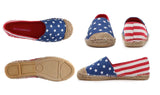 Flag Stars Stripes Women's Flat Slip on Espadrille Shoes