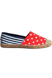 Flag Stars Stripes Women's Flat Slip on Espadrille Shoes