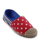 Flag Stars Stripes Women's Flat Slip on Espadrille Shoes