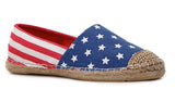 Flag Stars Stripes Women's Flat Slip on Espadrille Shoes