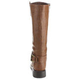  Tan Riding Ankle Strap Knee-high Women's Vegan Boots