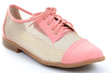  Mesh Clear Lace Up Almond Toe Oxford Shoes Fourever Funky 