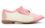  Mesh Clear Lace Up Almond Toe Oxford Shoes Fourever Funky 