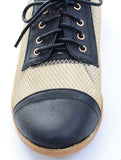  Mesh Clear Lace Up Almond Toe Oxford Shoes Fourever Funky 