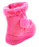 Super Furry Rhinestone Hearts Infant Baby Fashion Pom Winter Boots