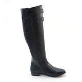 Double Buckles Knee High Low Heel Riding Women's Vegan Boots