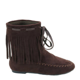 Fringe Mocassin Flat Vegan Women's Vegan Suede Boot