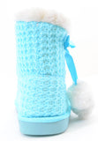  Sweater Knit Pom-pom Vegan Fur Girls Winter Warm Boots KIDS