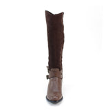 Vegan Suede & Leather Riding Ankle Strap Knee-high Women's Boots