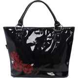 Patent Day of the Dead Sugar Skull Jawbreaker Handbag Tote