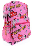 Betty Boop Pink Red Hearts Flowers Backpack Purse