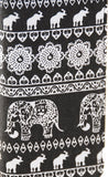 Elephant Boho Black White Cute Bi-Fold Vegan Leather Wallet