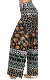 Funky Blue Multi Abstract High Waist Wide Leg Palazzo Pants