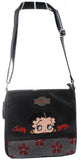 Betty Boop Leatherette Floral Rhinestone Crossbody Handbag Purse