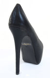 Black Shimmer Mesh Almond Toe Stiletto Platform Pump