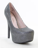 Black Sparkle Almond Toe Platform Pumps Nelson-16