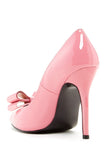 Patent Leather Peep Toe Mirage Curve Heel Pumps Womens