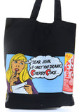  Cherry Coke Vintage Comic Pop Art Coca Cola Canvas Tote Bag