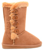 Fur-Lined Vegan Suede Snow Warm Winter Knee High Girl's Kids Boots