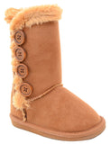 Fur-Lined Vegan Suede Snow Warm Winter Knee High Girl's Kids Boots