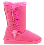 Fur-Lined Vegan Suede Snow Warm Winter Knee High Girl's Kids Boots