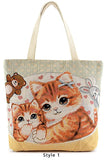 Cats & Kittens Cute Oversize Canvas Tote Bag Purse