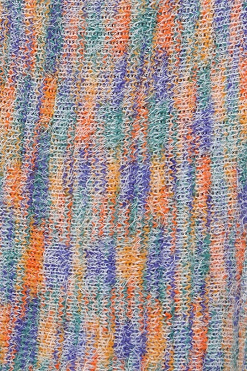 Colorful Asymmetric Open Front Plus Size Knitted Sweater