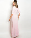 Pink Ombre Gold Sailor Button Maxi T-shirt Dress U.S.A